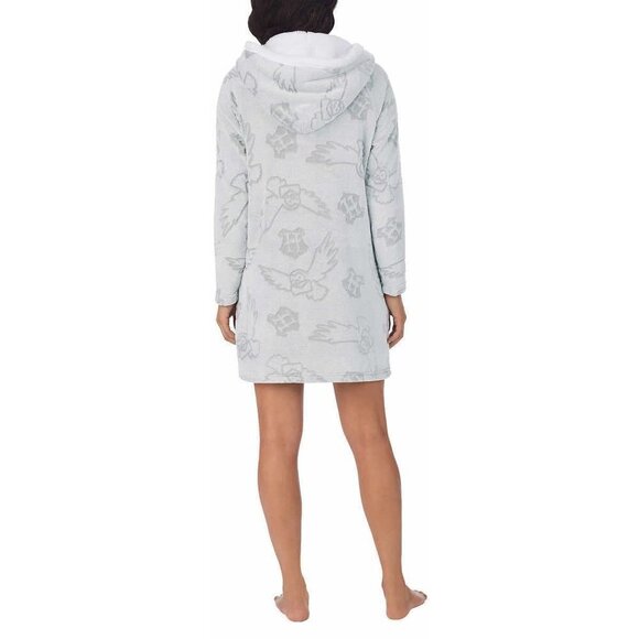 Wizarding World of Harry Potter Hedwig Fleece Lounge Hoodie Gray Size Small - Picture 5 of 14